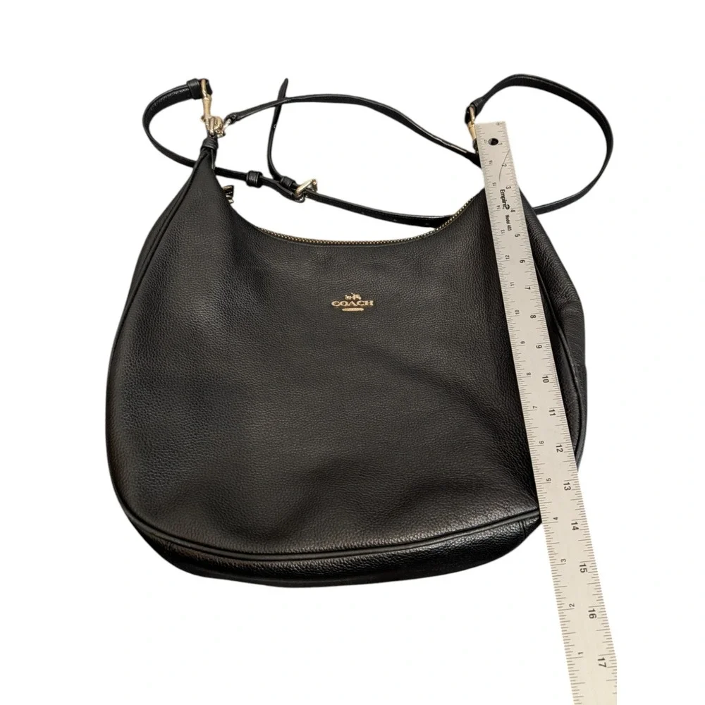 Coach Lexy Black Pebbled Leather Shoulder Bag Crossbody F38259 Gold Hardware